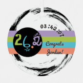 26.2 Marathon Runner Congrats Eclectic  メタルオーナメント (正面)