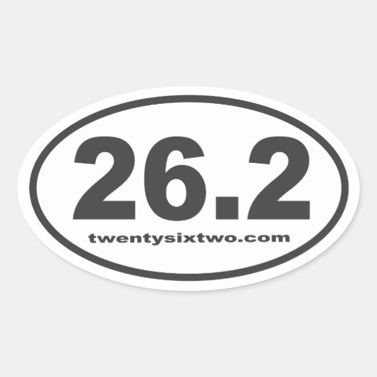 26.2 twentysixtwo.comオーバルステッカー 楕円形シール (正面)