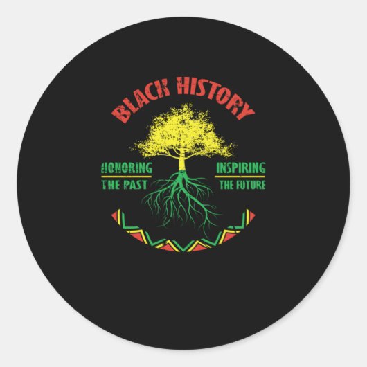 26 Black History Month African Pride Apparel Gift ラウンドシール (正面)