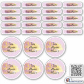 26 Namensaufkleber Pinselstrich Lila - Glitzer | シール (正面)