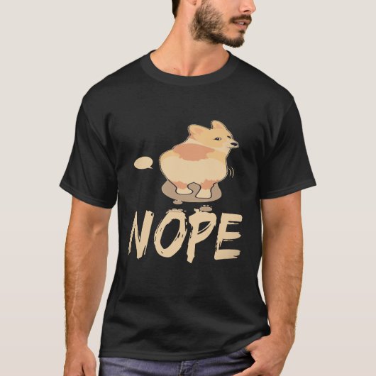 26 Nope - コーギー Tシャツ (正面)