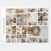 26 Photo Collage Family Personalized フリースブランケット (正面(横))