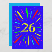 26th誕生日パーティーの招待状の爆発 招待状 (正面/裏面)