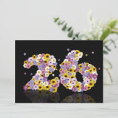 26th Birthdayパーティー、花の文字 招待状 (スタンド正面)