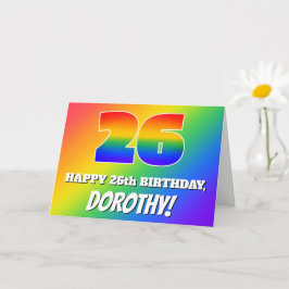 26th Birthday: Multicolored Rainbow Pattern # 26 カード