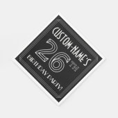 26th Birthday Party:アールデコスタイル+名前をカスタムする スタンダードランチョンナプキン (角)