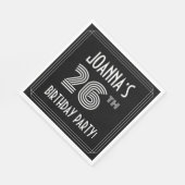 26th Birthday Party:アールデコスタイル+名前をカスタムする スタンダードランチョンナプキン (角)