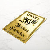 26th Birthday Party – スクリプエレガントト+名前をカスタムする 箔招待状 (回転した状態)