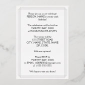 26th Birthday Party – スクリプエレガントト+名前をカスタムする 箔招待状 (裏面)