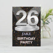 26th Birthday Party Invitation名前の追加 招待状 (スタンド正面)