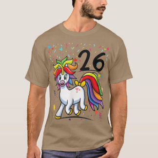 26th party Bday 26 years Unicorn Party 26th Birthd Tシャツ