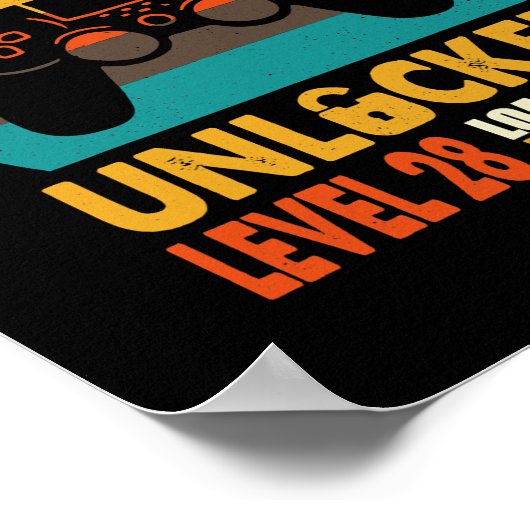 27おもしろい番目の誕生日ヴィンテージレベル27のロック解除 ポスター (角)