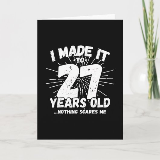 27おもしろい誕生日引用文皮肉27歳 カード (正面)