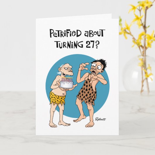 27おもしろい誕生日 カード (黄色い花)