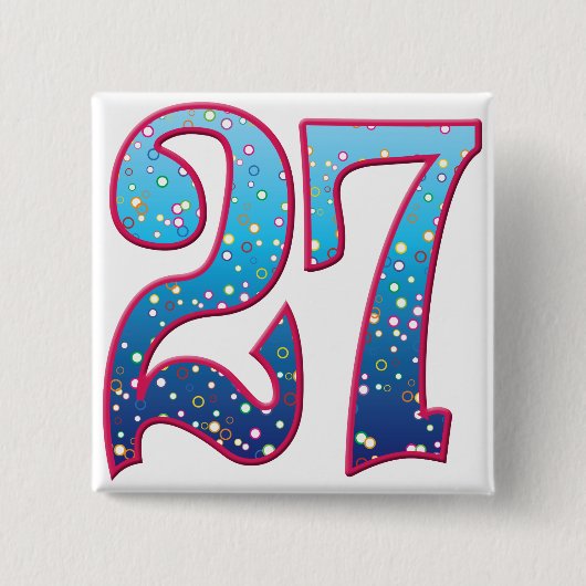 27の年齢の激賞 缶バッジ (正面)