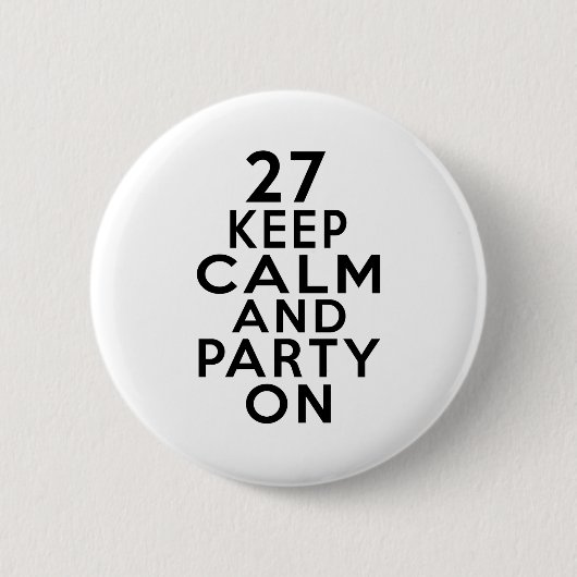 27の誕生日のデザイン 缶バッジ (正面)