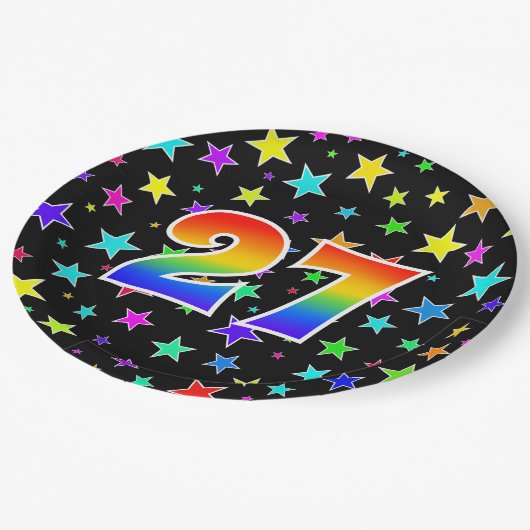 27イベント:はっきりした,おもしろい,レインボーカラフル27 ペーパープレート (アングル)