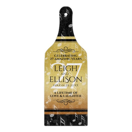 27エレガント周年記念結婚お祝い カッティングボード (正面)