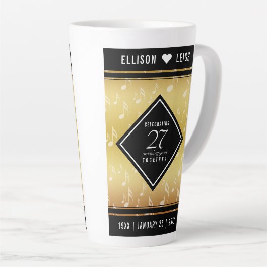 27エレガント周年記念結婚お祝い カフェラテマグ (右アングル)