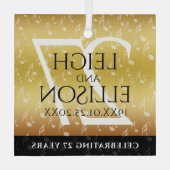 27エレガント周年記念結婚お祝い ガラスオーナメント (裏面)