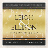 27エレガント周年記念結婚お祝い ガラスコースター (正面)