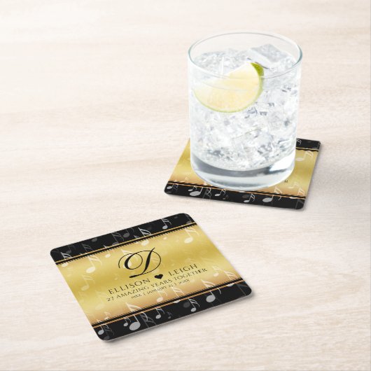 27エレガント周年記念結婚お祝い スクエアペーパーコースター (インサイチュ)