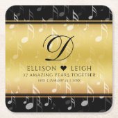 27エレガント周年記念結婚お祝い スクエアペーパーコースター (正面)