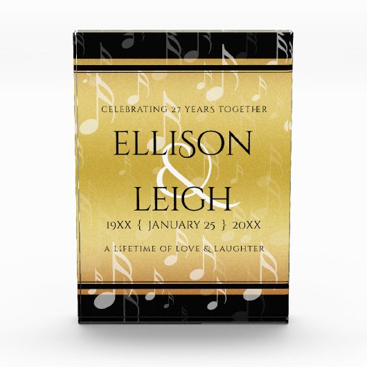 27エレガント周年記念結婚お祝い フォトブロック (正面)