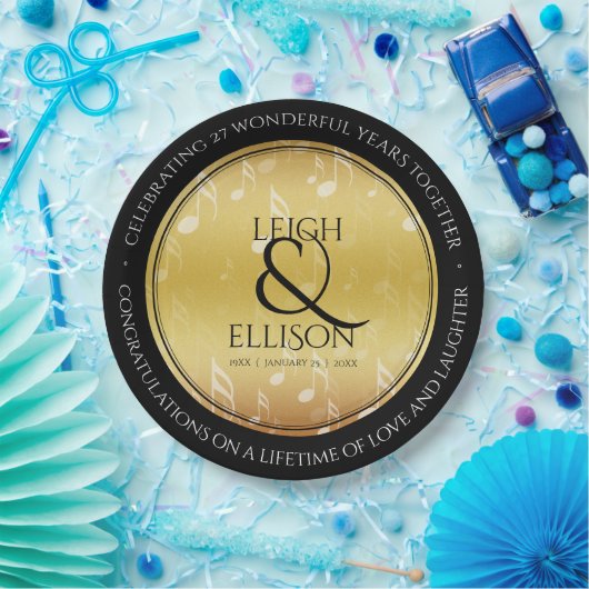 27エレガント周年記念結婚お祝い ペーパープレート (パーティー)