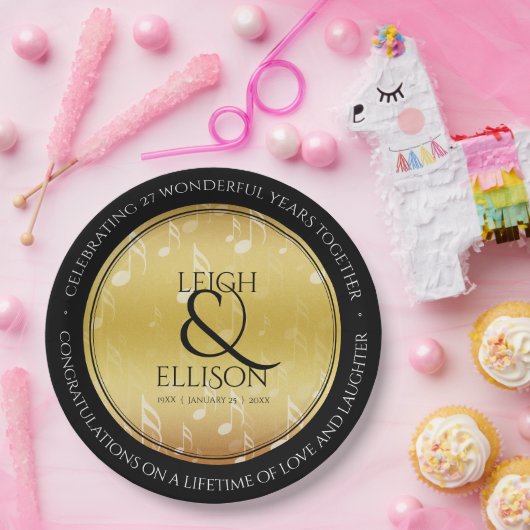 27エレガント周年記念結婚お祝い ペーパープレート (パーティー)