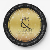 27エレガント周年記念結婚お祝い ペーパープレート (正面)