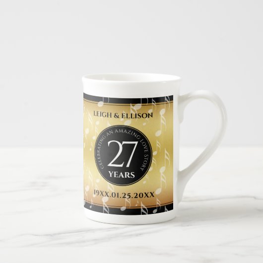 27エレガント周年記念結婚お祝い ボーンチャイナマグカップ (右)