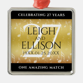 27エレガント周年記念結婚お祝い メタルオーナメント