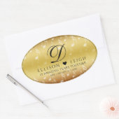 27エレガント周年記念結婚お祝い 楕円形シール (封筒)