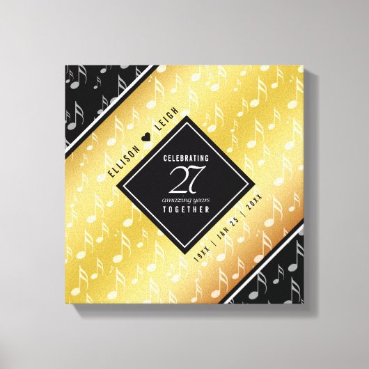 27エレガント周年記念結婚音楽 キャンバスプリント (正面)