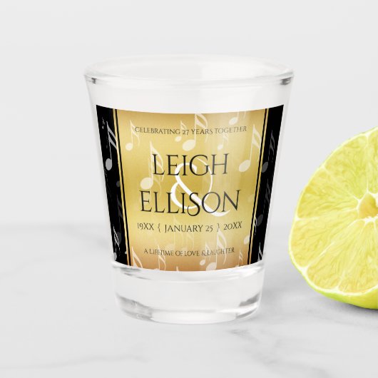 27エレガント周年記念結婚音楽 ショットグラス (正面)