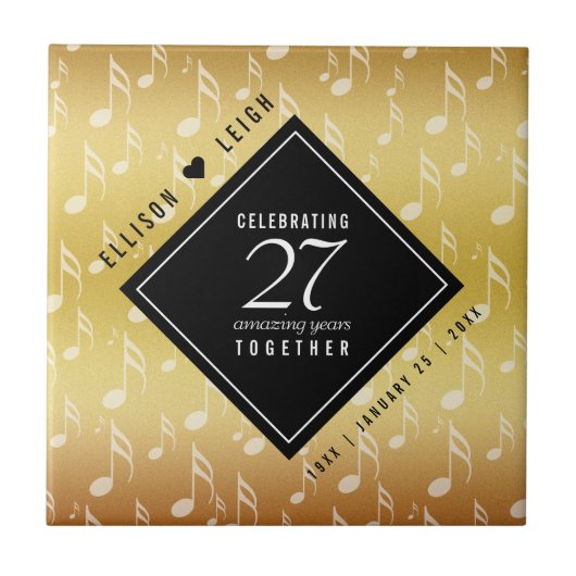 27エレガント周年記念結婚音楽 タイル (正面)