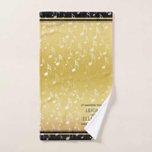 27エレガント周年記念結婚音楽 バスタオルセット (ハンドタオル)