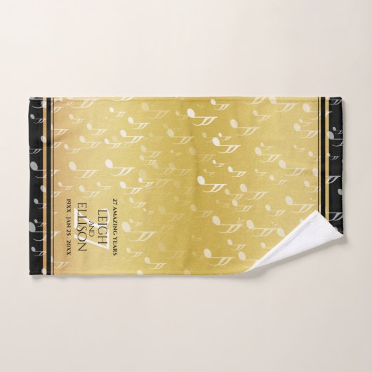 27エレガント周年記念結婚音楽 バスタオルセット (ハンドタオル)