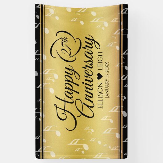 27エレガント周年記念結婚音楽 横断幕 (縦)