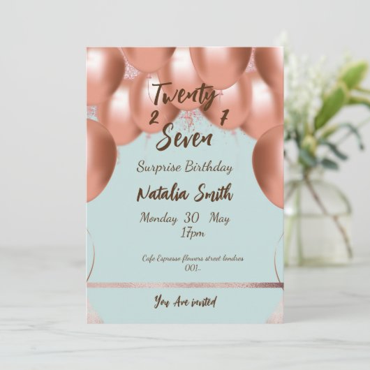27サプライズエレガント誕生日カード 招待状 (スタンド正面)