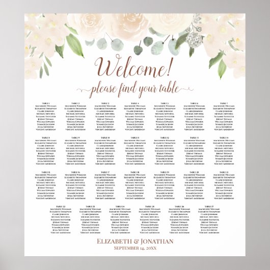 27テーブルシャンパンピーチボホバラ座席表 ポスター (正面)