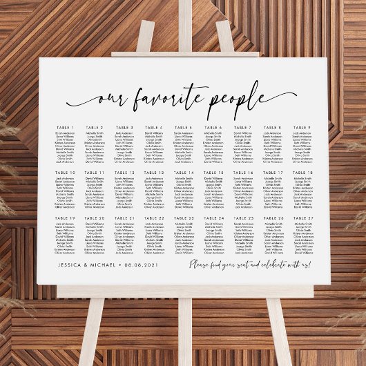 27テーブル私たちお気に入りのの人の座席図プラン ポスター