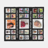 27フォトコラージュと文字カスタム フリースブランケット (正面(横))