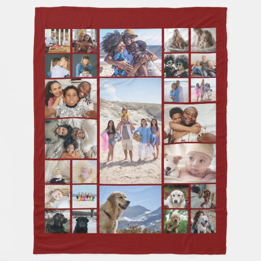 27フォトコラージュパーソナライズされた フリースブランケット (正面)