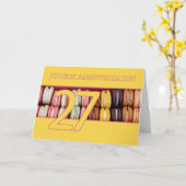 27フランスの誕生日マカロン・ジュユー・アニバーサール！ カード (黄色い花)