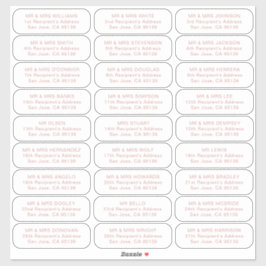 27名のシンプル受信者結婚のゲスト住所 シール