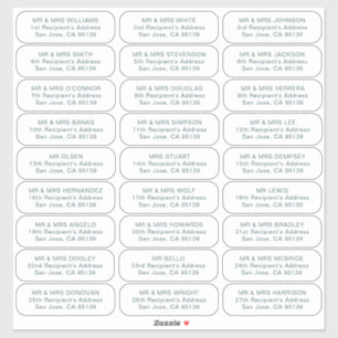 27名のシンプル受信者結婚のゲスト住所 シール