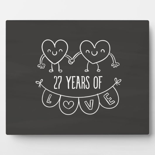 27周年記念ギフトチョークハート フォトプラーク (正面)