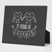 27周年記念ギフトチョークハート フォトプラーク (側面)